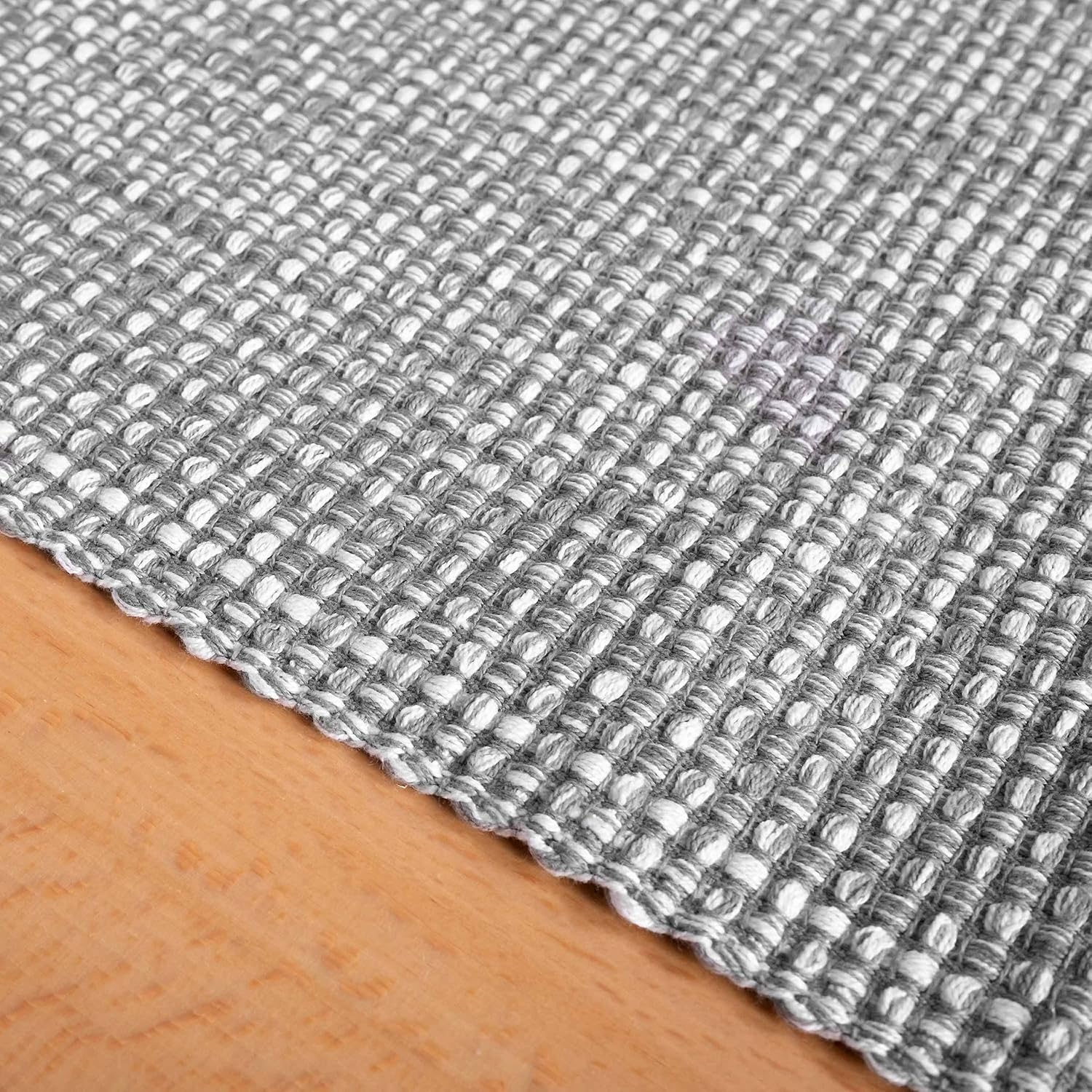 100% Cotton Table Runner for Dining Room Tables Rectangle Two Tone Woven Fabric 72' x 13' Soft Durable Table Runner, Gray (Pack of 12)