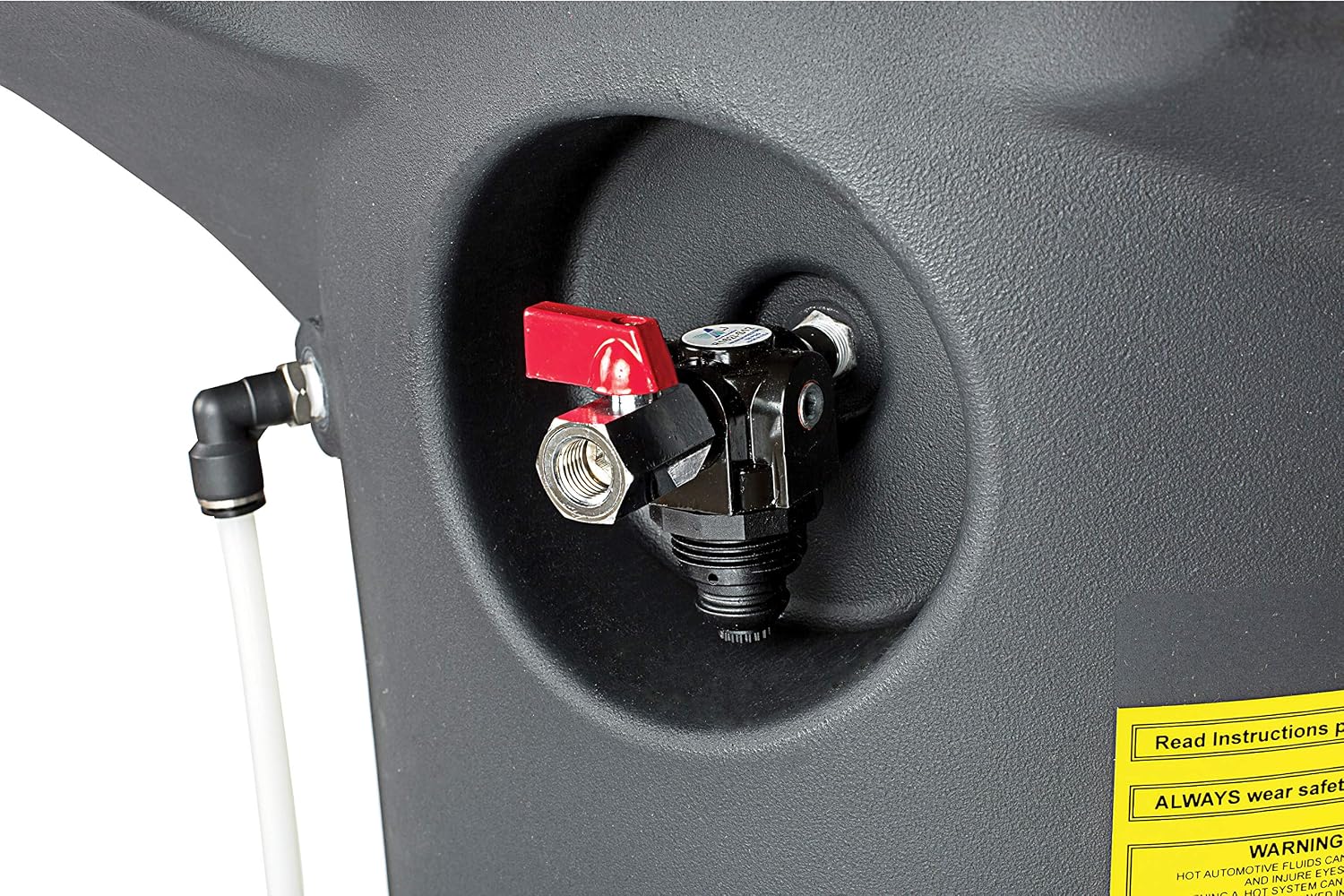 JohnDow Industries JDI-27DC 27 Self-Evacuating Portable Oil Drain, 16 inch Diameter Centered Funnel, Adjustable Funnel Height of 45 in. to 70 in. with Molded in Tool Tray for Oil Filters and Tools
