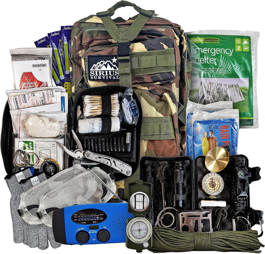 Bug Out Bag Backpack Bugout Kit Great for Family - Survival Backpack for Earthquakes, Hurricanes, Floods, Tornados, Fires & Other Disasters