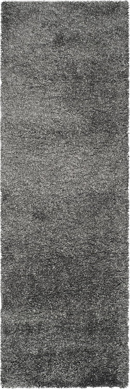 SAFAVIEH California Shag Collection Runner Rug - 2'3' x 19', Dark Grey, Non-Shedding & Easy to Clean, Ultra Plush Thick Pile, Ideal for Hallway, Foyer, Entryway, Bedroom (SG151-8484)