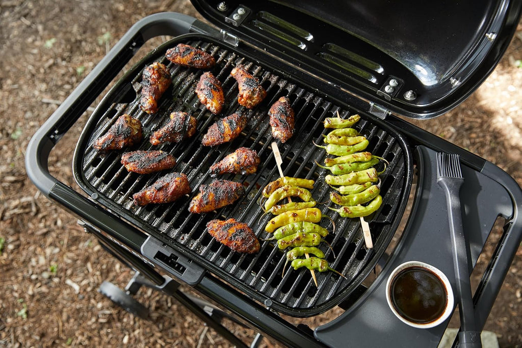 Weber Traveler® Compact Portable Gas Grill (Liquid Propane) for Outdoor Cooking – Black, Porcelain-Enameled Lid, Side Table, Folding Portable Grill with Wheels for Camping, Tailgating & Travel