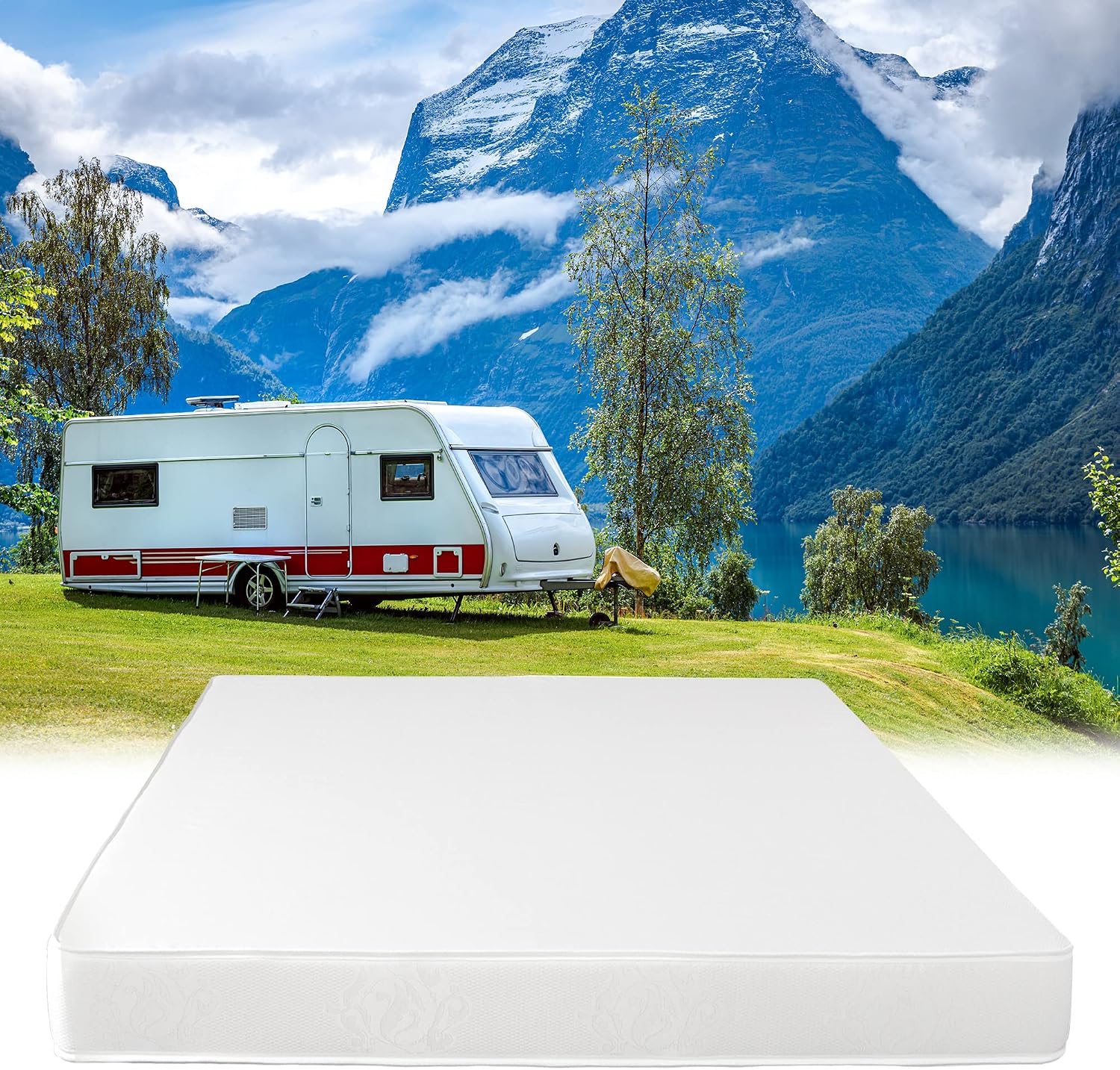Twin Mattress for RV Camper, 6-Inch Memory Foam - CertiPUR-US Certified RV Mattress for a Comfortable Sleep - Open Cell Foam Trailer Bed Mattresses (39' x 75')