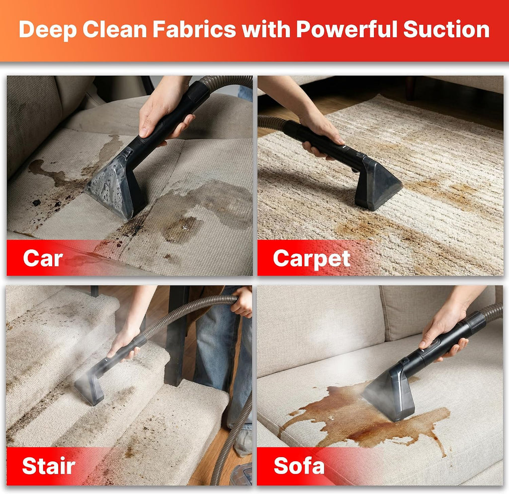 Shop-Vac Portable Carpet Cleaner Machine with 212℉ Steam & Heating System, 4 Cleaning Modes Upholstery Cleaner with Versatile Tools for Car, Rug, Couch, Bathroom, Kitchen Messes, 5430270
