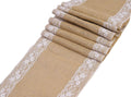 MDS Pack of 10 Wedding 12 x 108 inch Vintage Lace Burlap Table Runner, Rustic Farmhouse Jute Country Vintage Jute Burlap Roll for Wedding,Christmas Xmas New Year Party Jute Runner-Natural