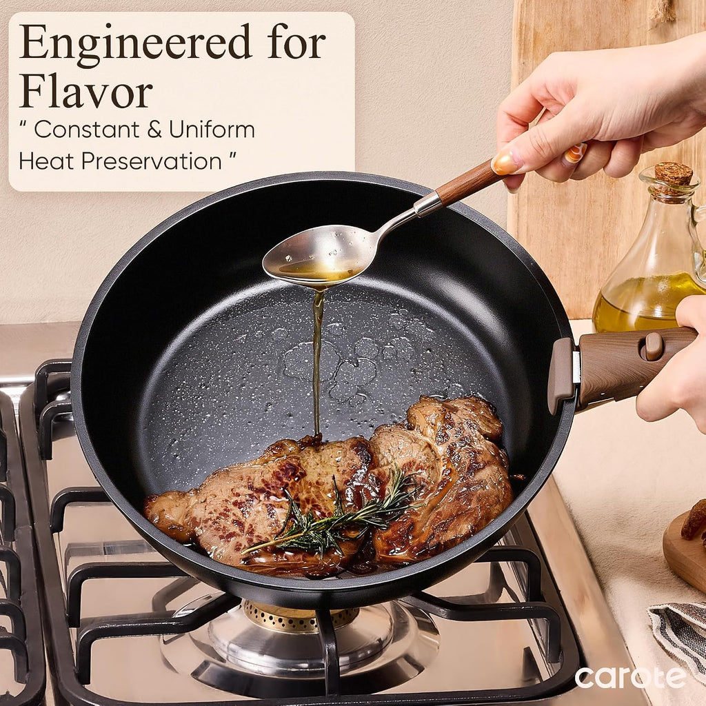 CAROTE 31pcs Nonstick Pots and Pans Set with Baking Pans Set, Cookware Sets with Detachable Handle, Kitchen Cooking Set - Camping Cookware, Dishwasher & Oven Safe, Induction Compatible