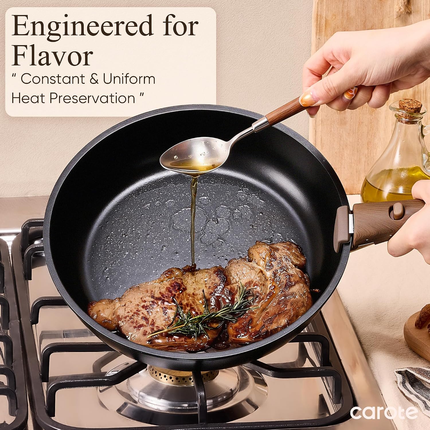 CAROTE 31pcs Nonstick Pots and Pans Set with Baking Pans Set, Cookware Sets with Detachable Handle, Kitchen Cooking Set - Camping Cookware, Dishwasher & Oven Safe, Induction Compatible