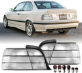 USR 92-99 E36 Coupe Tail Light – Rear Tail Lamps Set (Left + Right) Compatible with 1992-1999 BMW E36 3 Series 2 Door Coupe & Convertible 318/325/328/M3 (OE FROSTED ALL CLEAR LENS with BULBS)