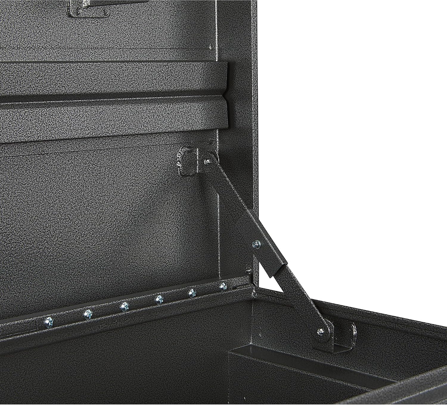 Ironton 36in. Jobsite Box – Heavy-Duty Steel Construction with Lockable Lid, 16-Gauge Powder-Coated Tool Storage Chest for Jobsite Equipment, Gray