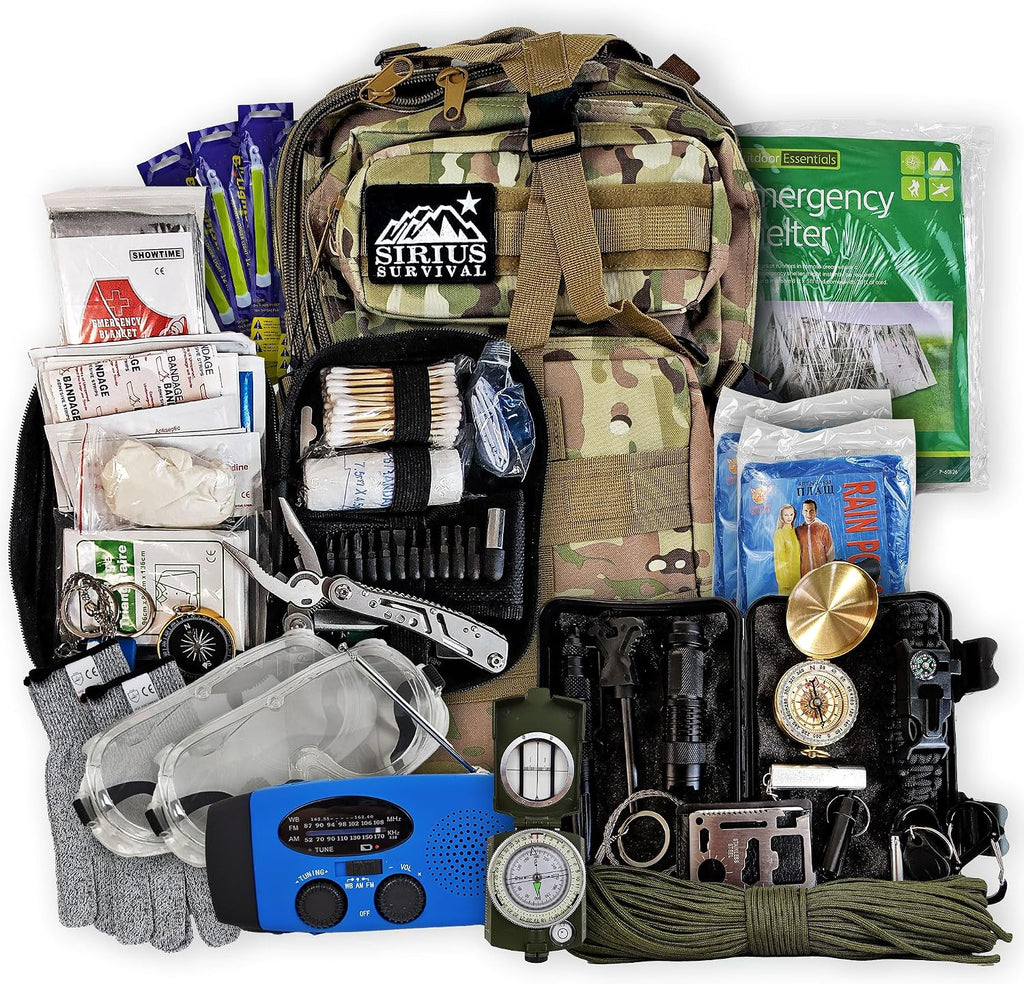 Bug Out Bag Backpack Bugout Kit Great for Family - Survival Backpack for Earthquakes, Hurricanes, Floods, Tornados, Fires & Other Disasters