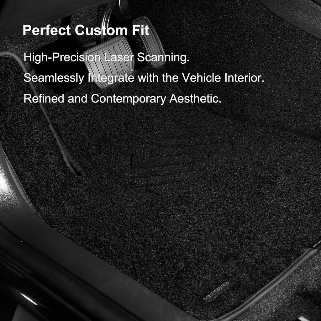WENNEBIRD Superior Carpet Floor Mats for 2025-2026 Tesla Model Y (Juniper), 0.6-Inch Ultra-Thick, Noise-Reducing, All-Weather Waterproof Anti-Slip – 3-Pc Set