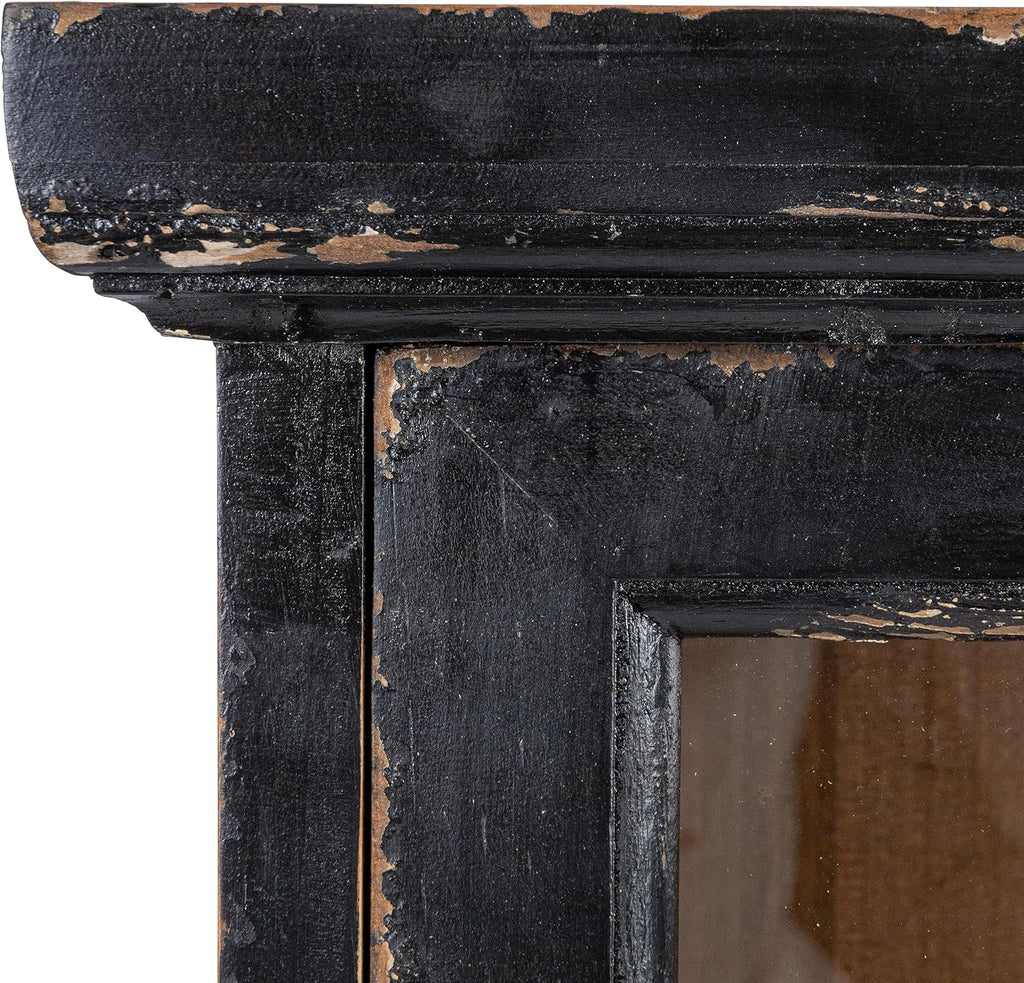 Creative Co-Op Wood and Glass Display Cabinet with 3 Shelves and 2 Doors, Natural and Black