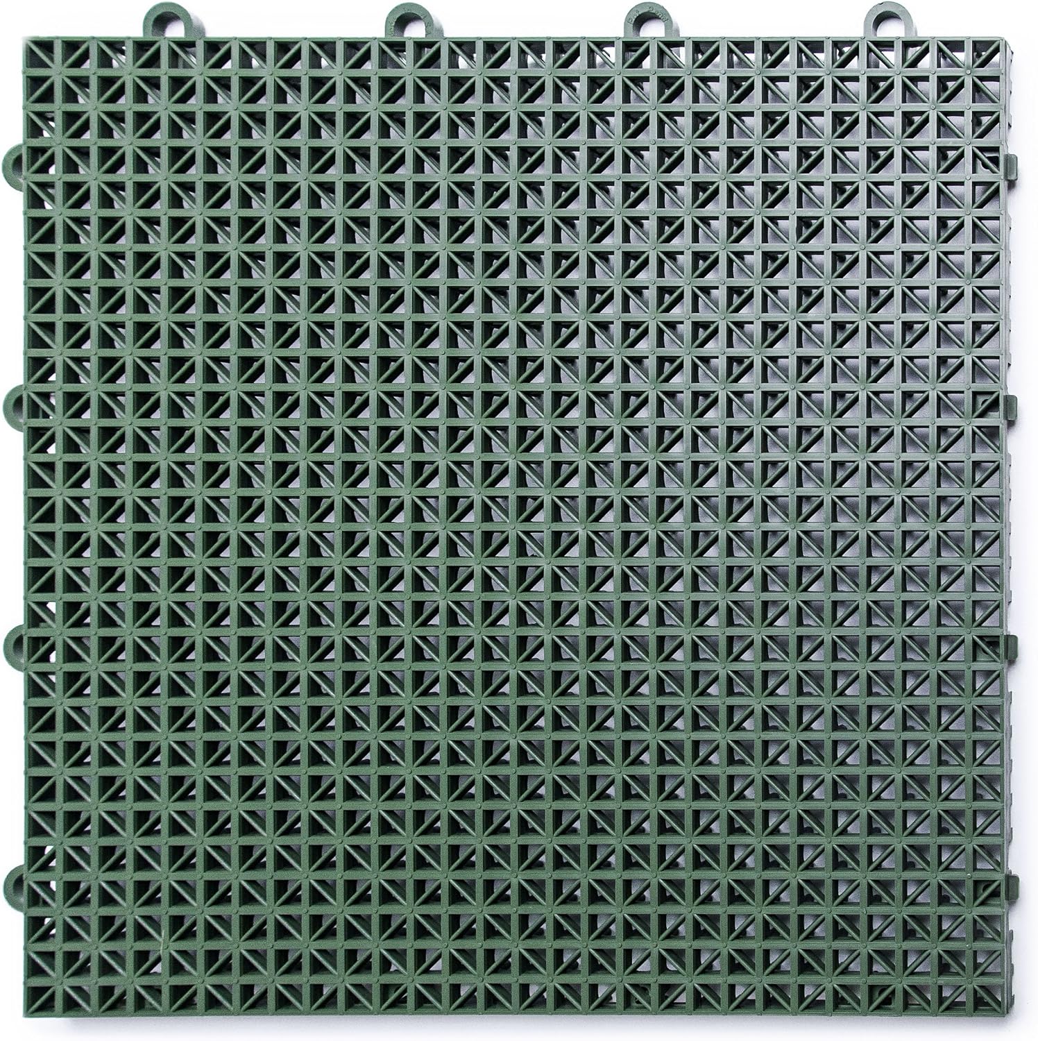 Big Floors DuraGrid Deck Tiles, Interlocking Outdoor Tiles for Patio, Self-Draining, UV-Resistant, Water-Resistant Modular Flooring, Easy Install (Green, 24 Pack)