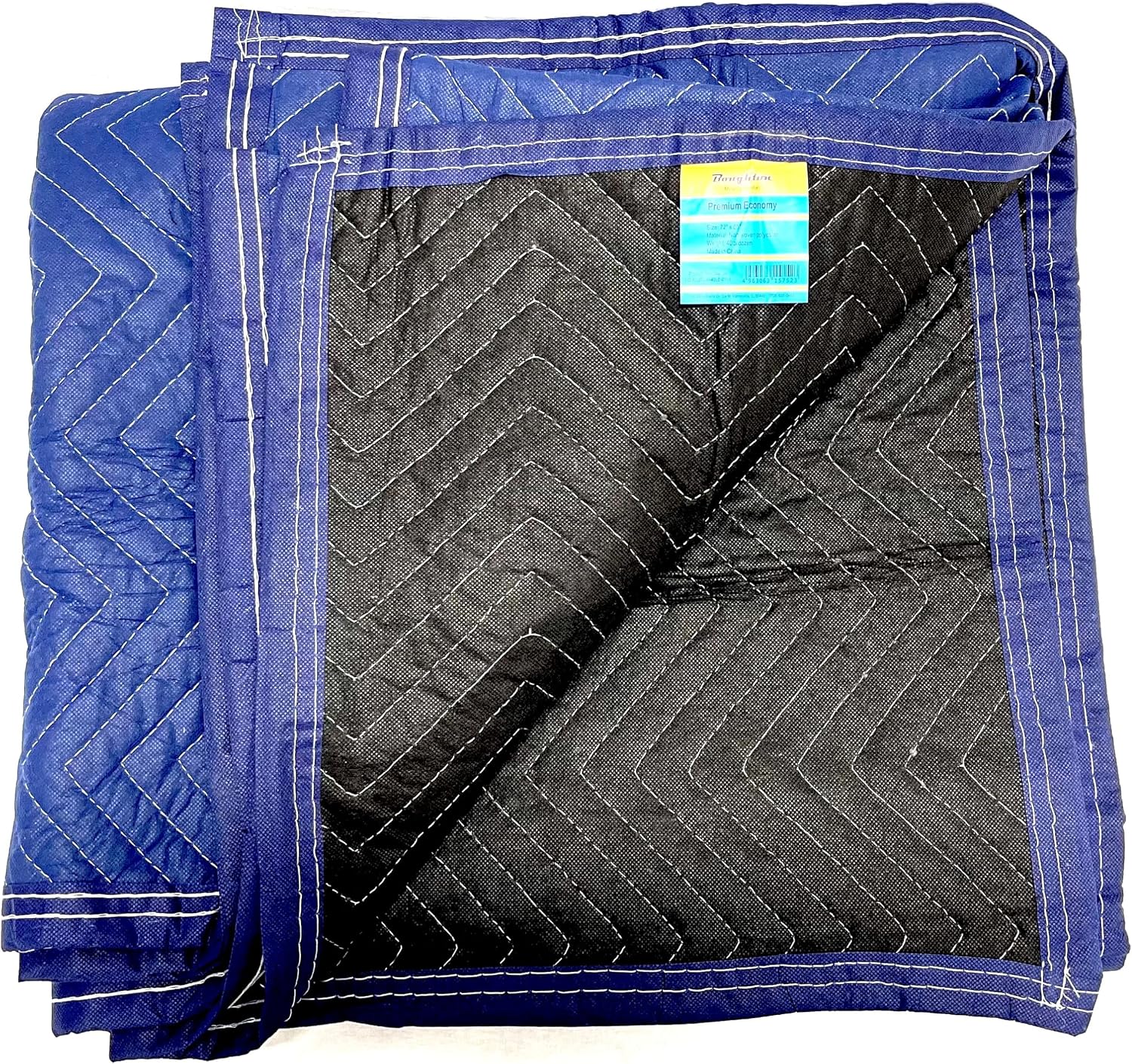Generic 12 Premium Economy Moving Blankets - 80'' Long x 72 Wide - 35lb/Dozen - Front Blue and Back Black (12pack), MB-BLU7280-6PK-0103