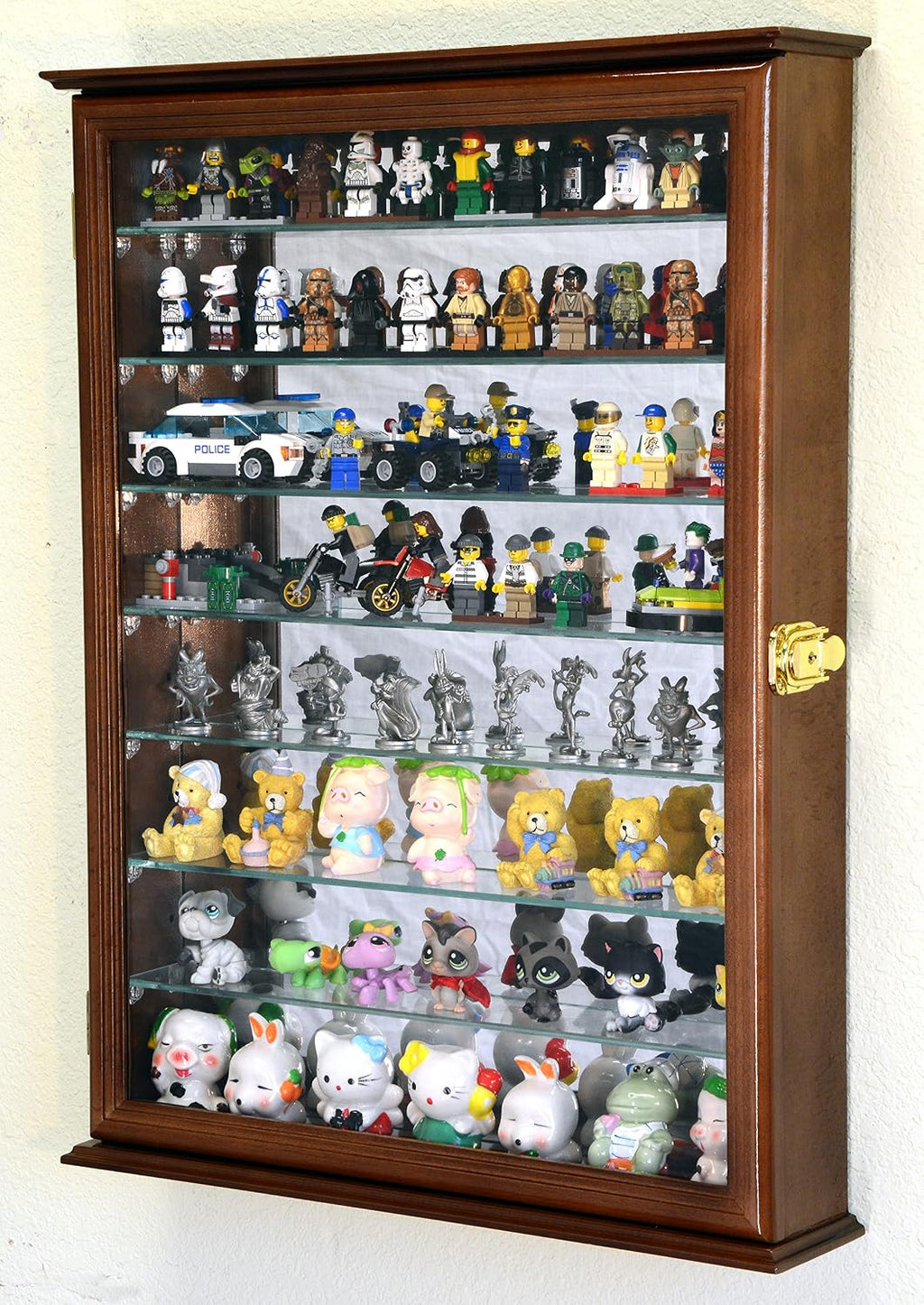 sfDisplay.com,LLC. Large Lego Men Minifigures/Star Wars/Disney/Minature Figurines Display Case Cabinet w/Adjustable Shelves