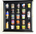 sfDisplay.com,LLC. 21 Shot Glass Shotglass Shooter Display Case Holder Cabinet Wall Rack 98% UV Lockable