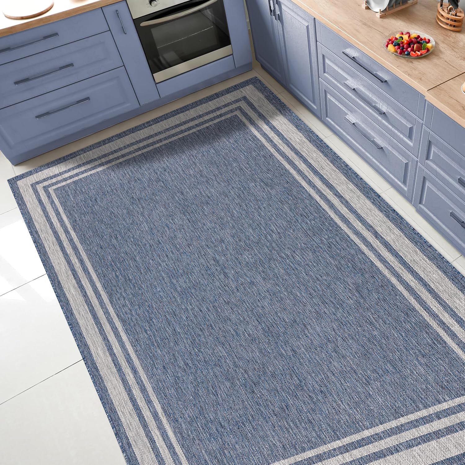 Keen Home Design Terrace Outdoor Area Rug - 6x9 Washable Indoor/Outdoor Rug for Patio, Kitchen, Balcony, Beach, Garden, Deck and Porch, Size: 6'x8'10'