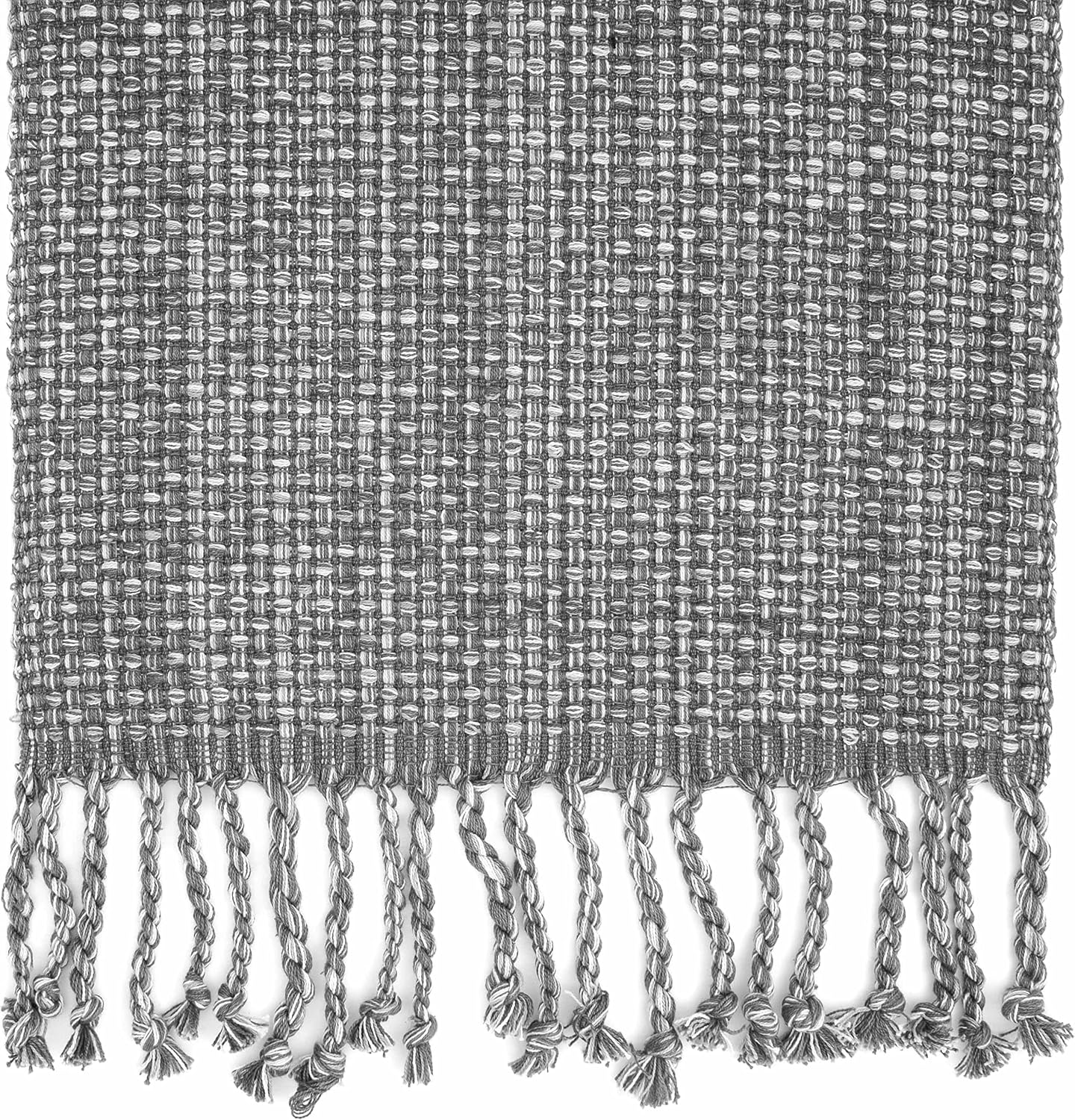 100% Cotton Table Runner for Dining Room Tables Rectangle Two Tone Woven Fabric 72' x 13' Soft Durable Table Runner, Gray (Pack of 12)