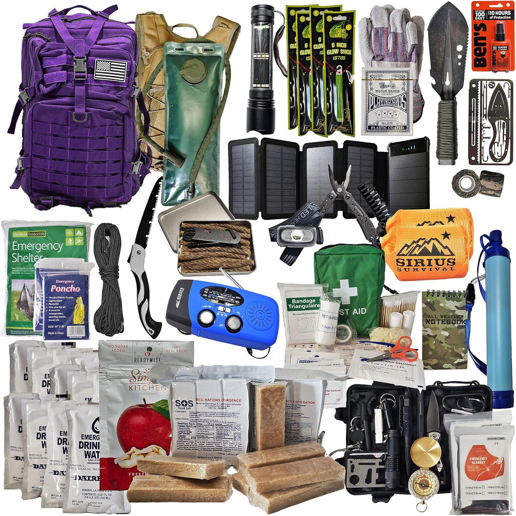 Bug Out Bag - Premium Bugout Backpack Pre-Packed Survival Kit - Ultimate 72 Hour Backpack Survival Kit - Comprehensive Survival Items - Go Bag Emergency