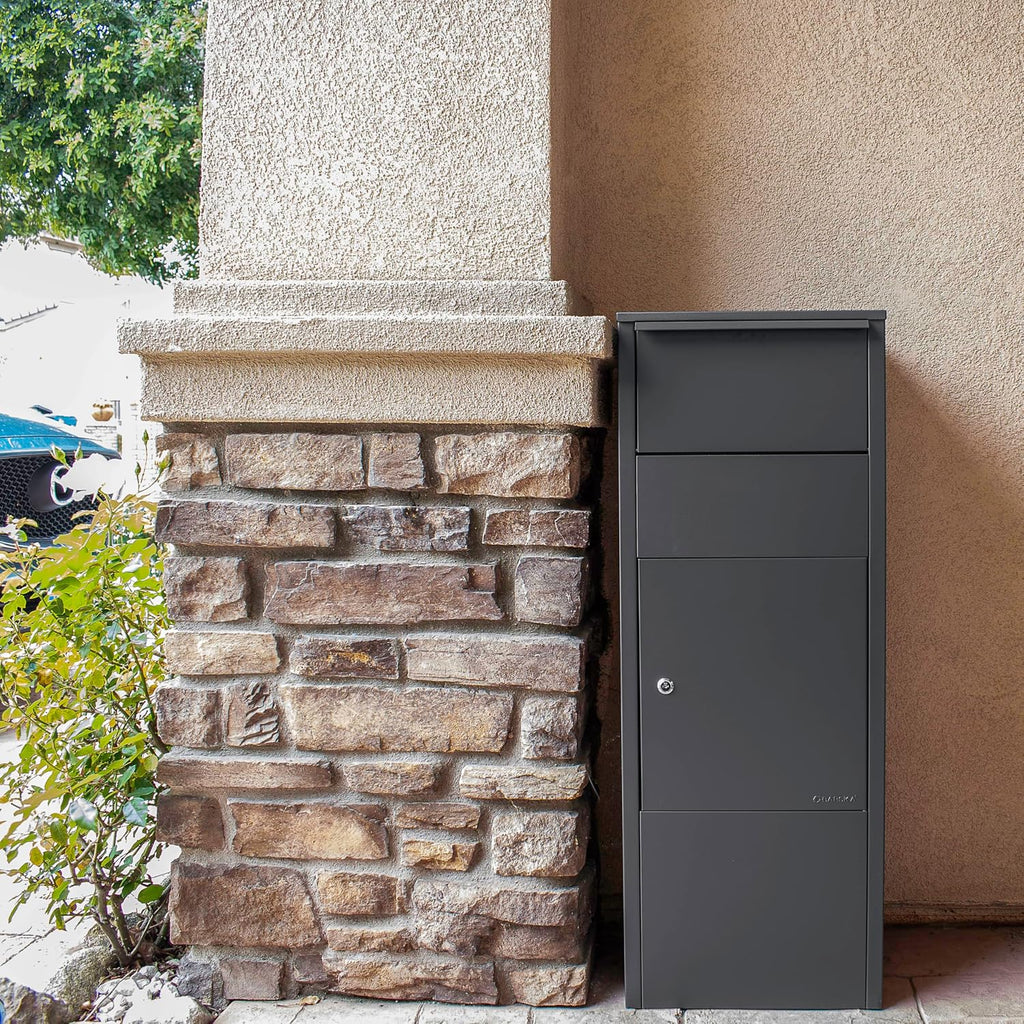 Barska Large Package Delivery Parcel Mail Steel Drop Box for Porch with Tamper-Resistant Drop Slot & Key Lock