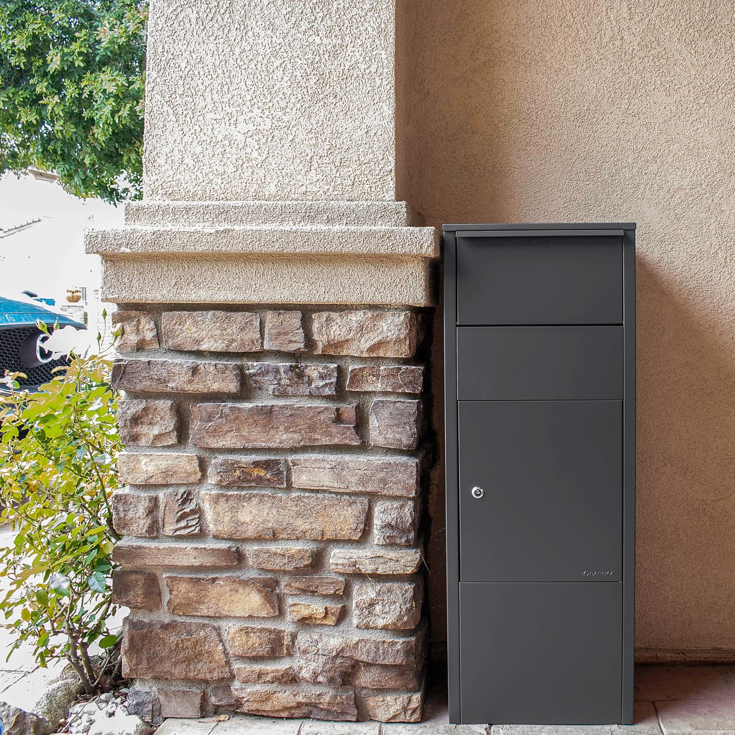 Barska Large Package Delivery Parcel Mail Steel Drop Box for Porch with Tamper-Resistant Drop Slot & Key Lock