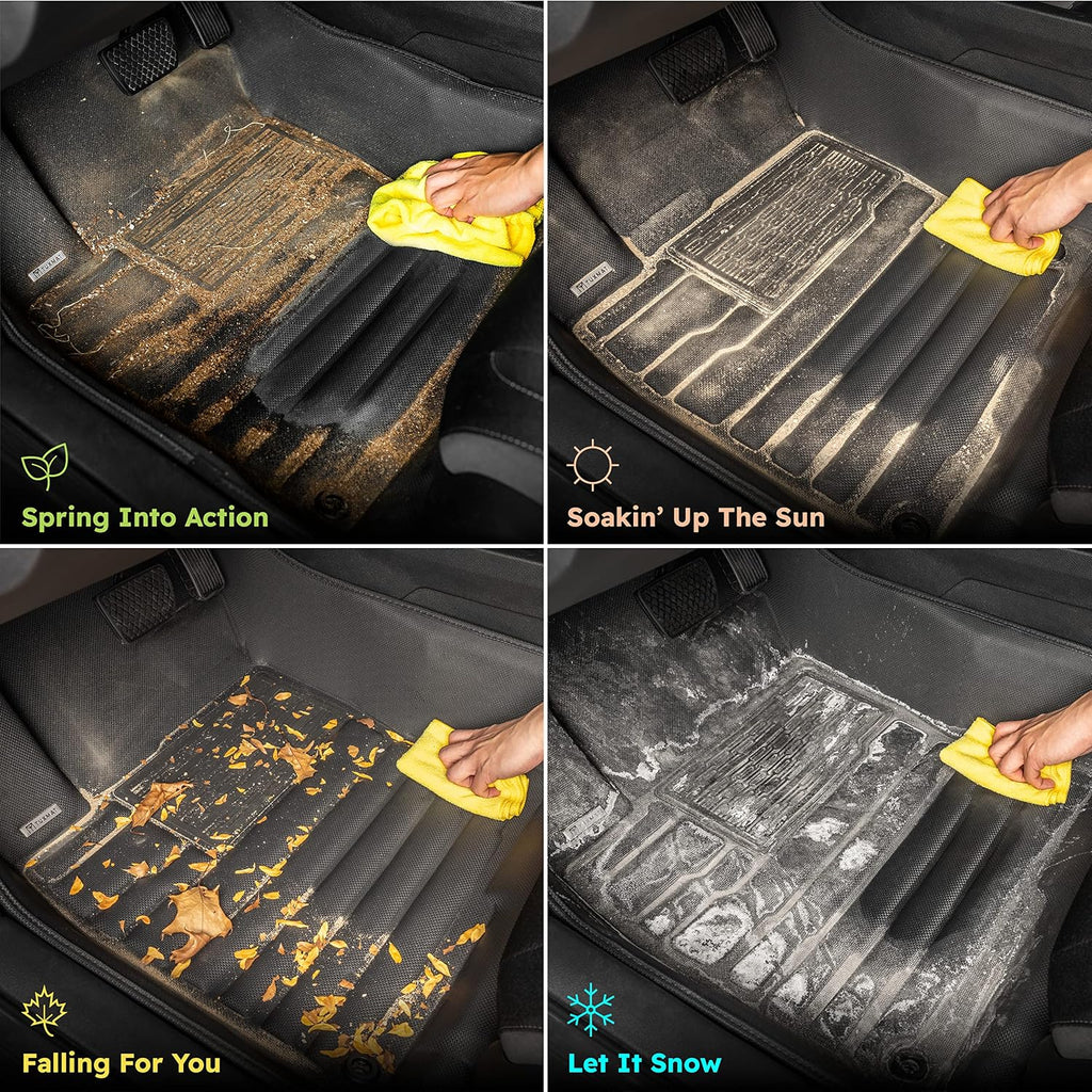 TuxMat - for Infiniti QX60 7-Seater 2022-2026 Models - Custom Car Mats - Maximum Coverage, All Weather, Laser Measured - This Full Set Includes 1st, 2nd and 3rd Rows