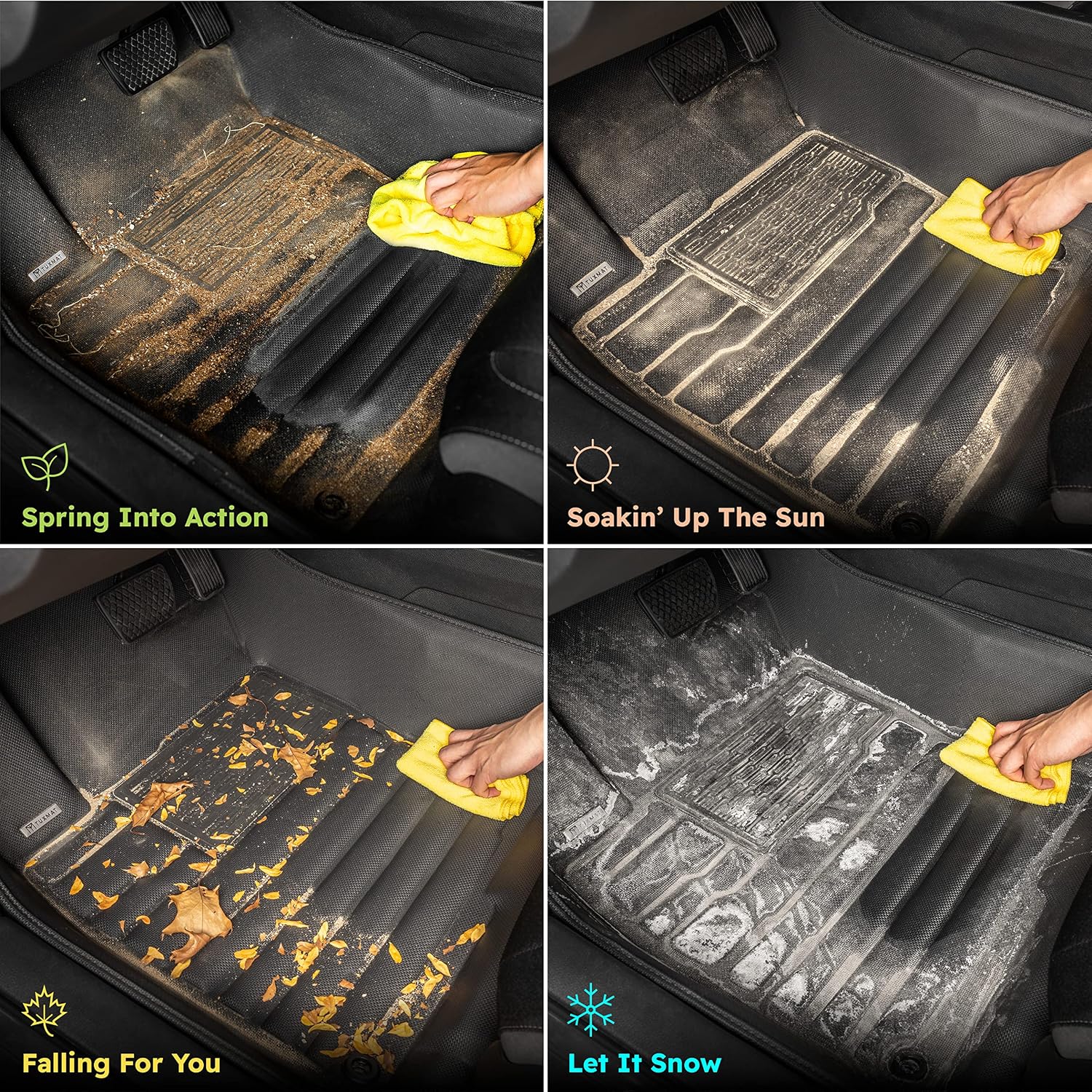 TuxMat - for Infiniti QX60 7-Seater 2022-2026 Models - Custom Car Mats - Maximum Coverage, All Weather, Laser Measured - This Full Set Includes 1st, 2nd and 3rd Rows