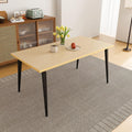 Modern Rustic Industrial Dining Table for 6-8 People – Rectangular Wooden Tabletop, Rust-Resistant Iron Legs, Non-Slip Pads – Versatile Indoor/Outdoor Kitchen & Patio Furniture