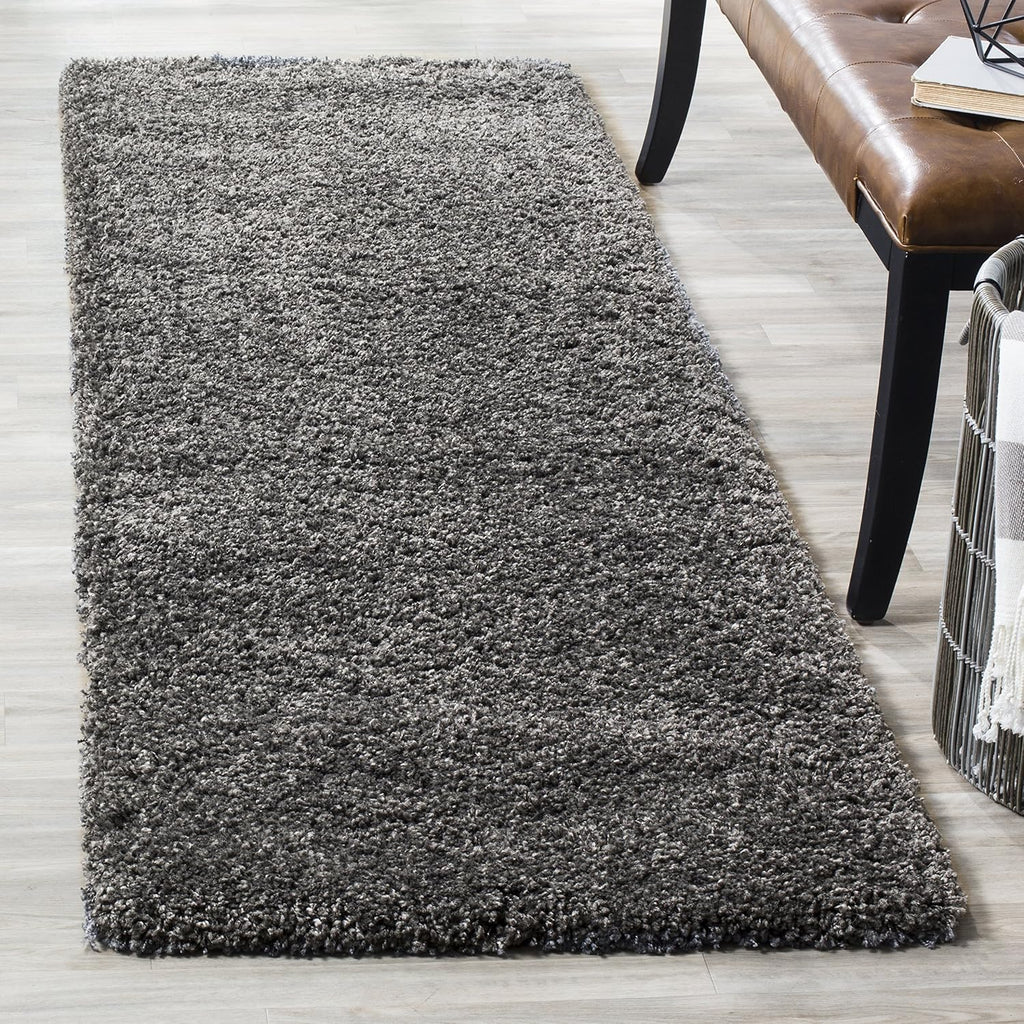 SAFAVIEH California Shag Collection Runner Rug - 2'3' x 19', Dark Grey, Non-Shedding & Easy to Clean, Ultra Plush Thick Pile, Ideal for Hallway, Foyer, Entryway, Bedroom (SG151-8484)