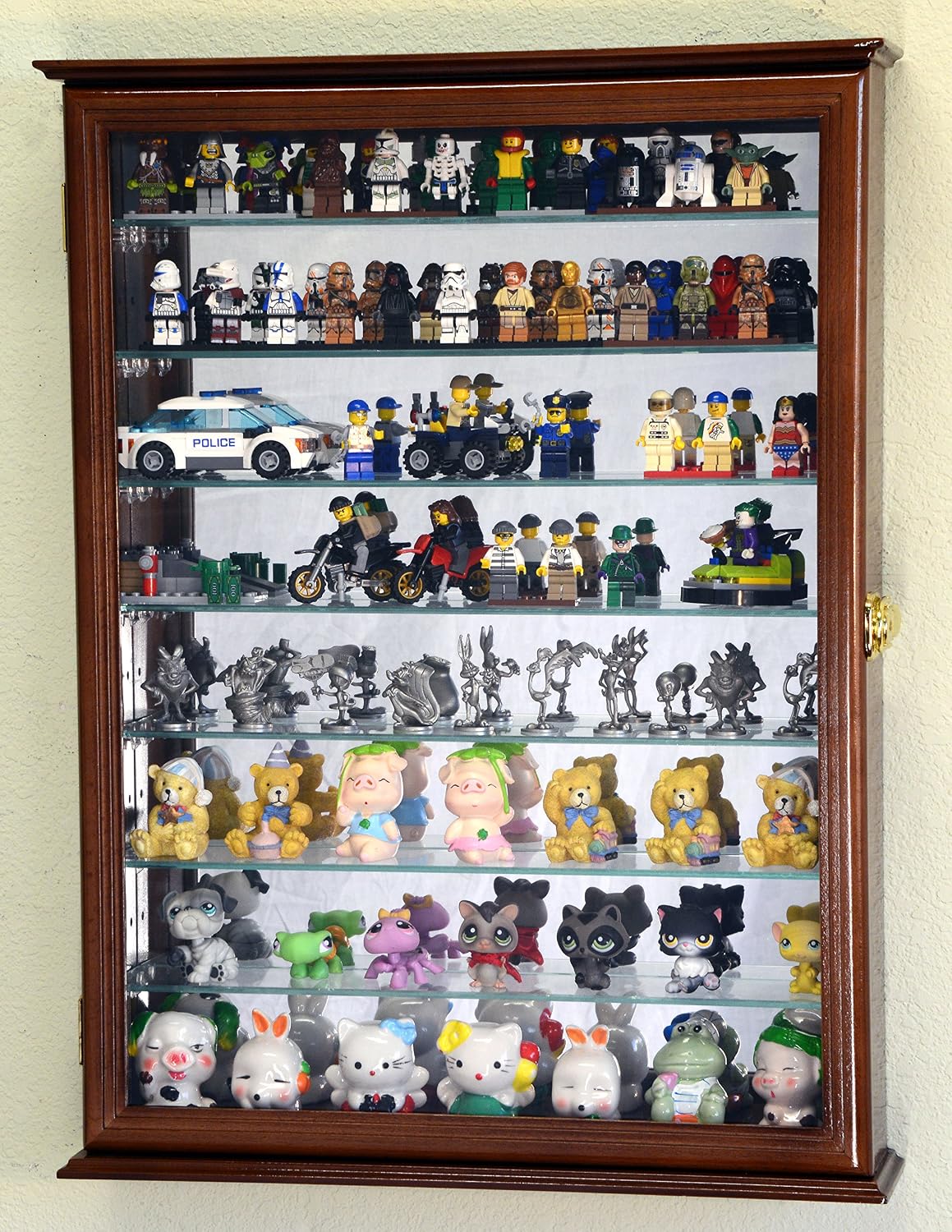 sfDisplay.com,LLC. Large Lego Men Minifigures/Star Wars/Disney/Minature Figurines Display Case Cabinet w/Adjustable Shelves