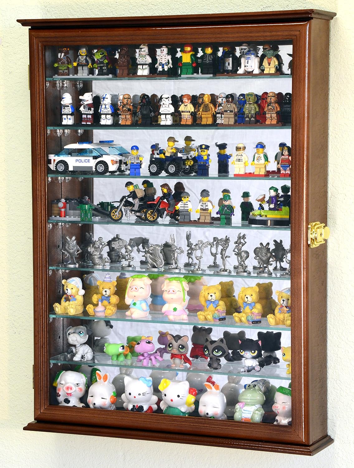 sfDisplay.com,LLC. Large Lego Men Minifigures/Star Wars/Disney/Minature Figurines Display Case Cabinet w/Adjustable Shelves