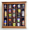 sfDisplay.com,LLC. 21 Shot Glass Shotglass Shooter Display Case Holder Cabinet Wall Rack 98% UV Lockable